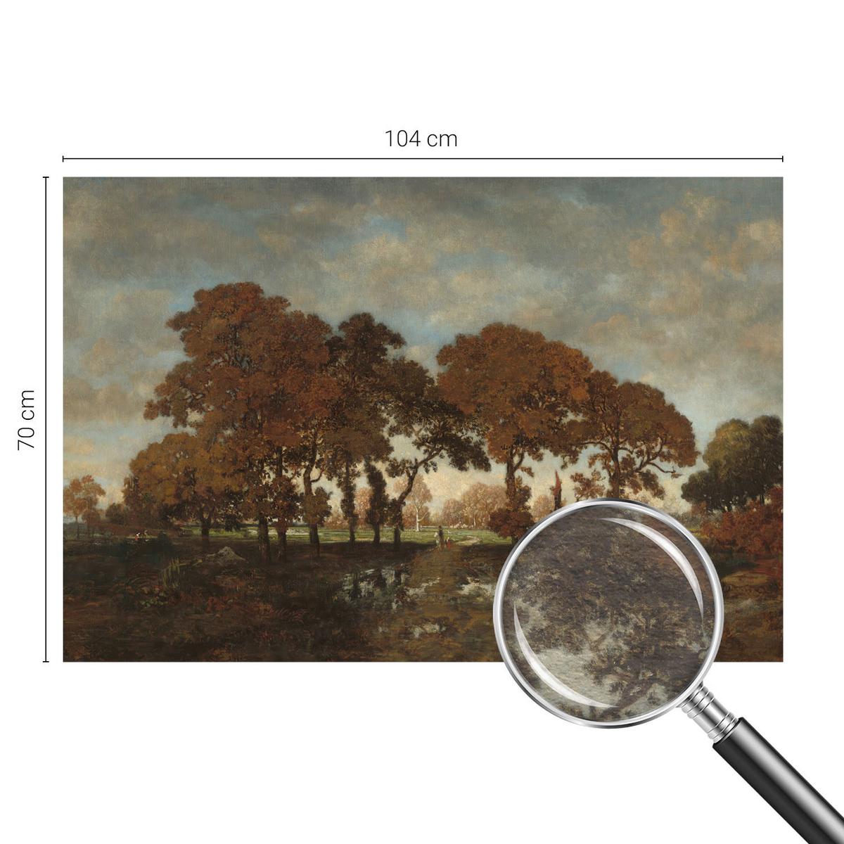 FOTOTAPETE 104x70 cm - Idyllische Landschaft - Weiß, Textil (104/70cm) - Wallfluent
