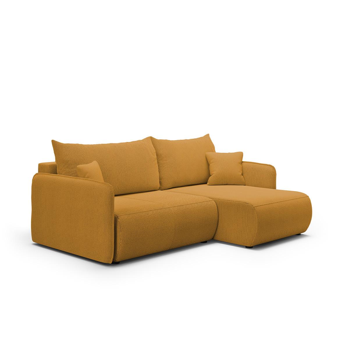 ECKSOFA Claudio 3 Sitzplätze Senfgelb - Gelb, Holz (207/148cm) - Petits-meubles