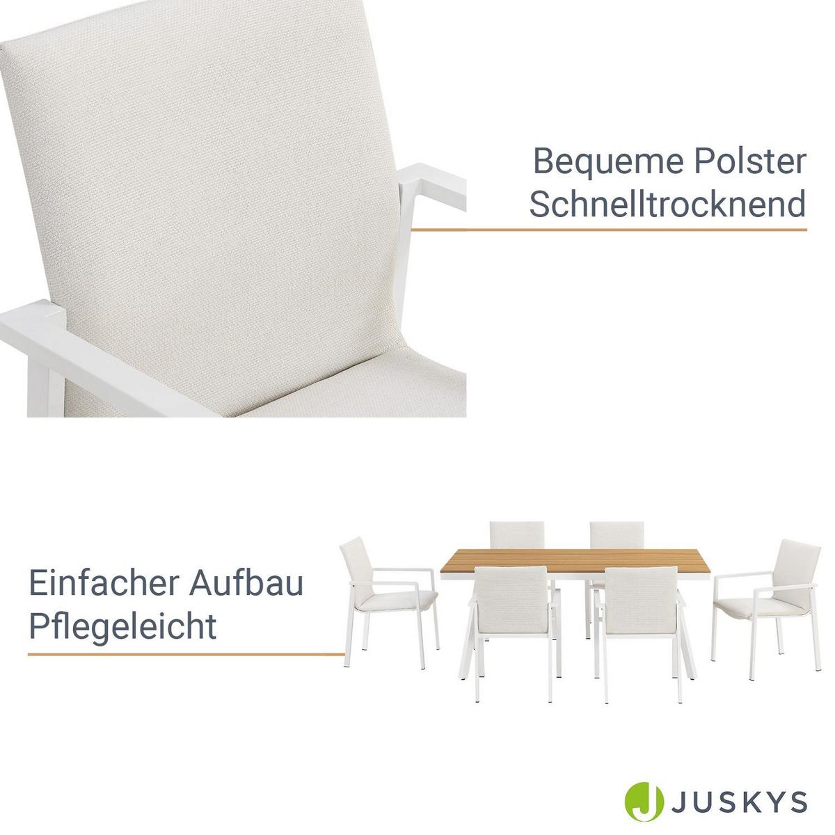 GARTENMÖBEL-SET Maui beige - Beige, Metall - Juskys