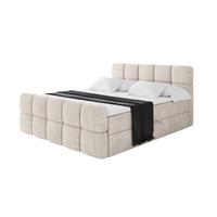 BOXBETT mit Matratze H4 - FAMA-Z - 140x200 cm Beige Casablanca - Beige, Holzwerkstoff - ALTDECOR