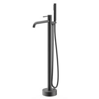 BADEWANNENARMATUR Ural freistehend Schwarz Matt - Schwarz, Metall (16/99/24cm) - Badplaats