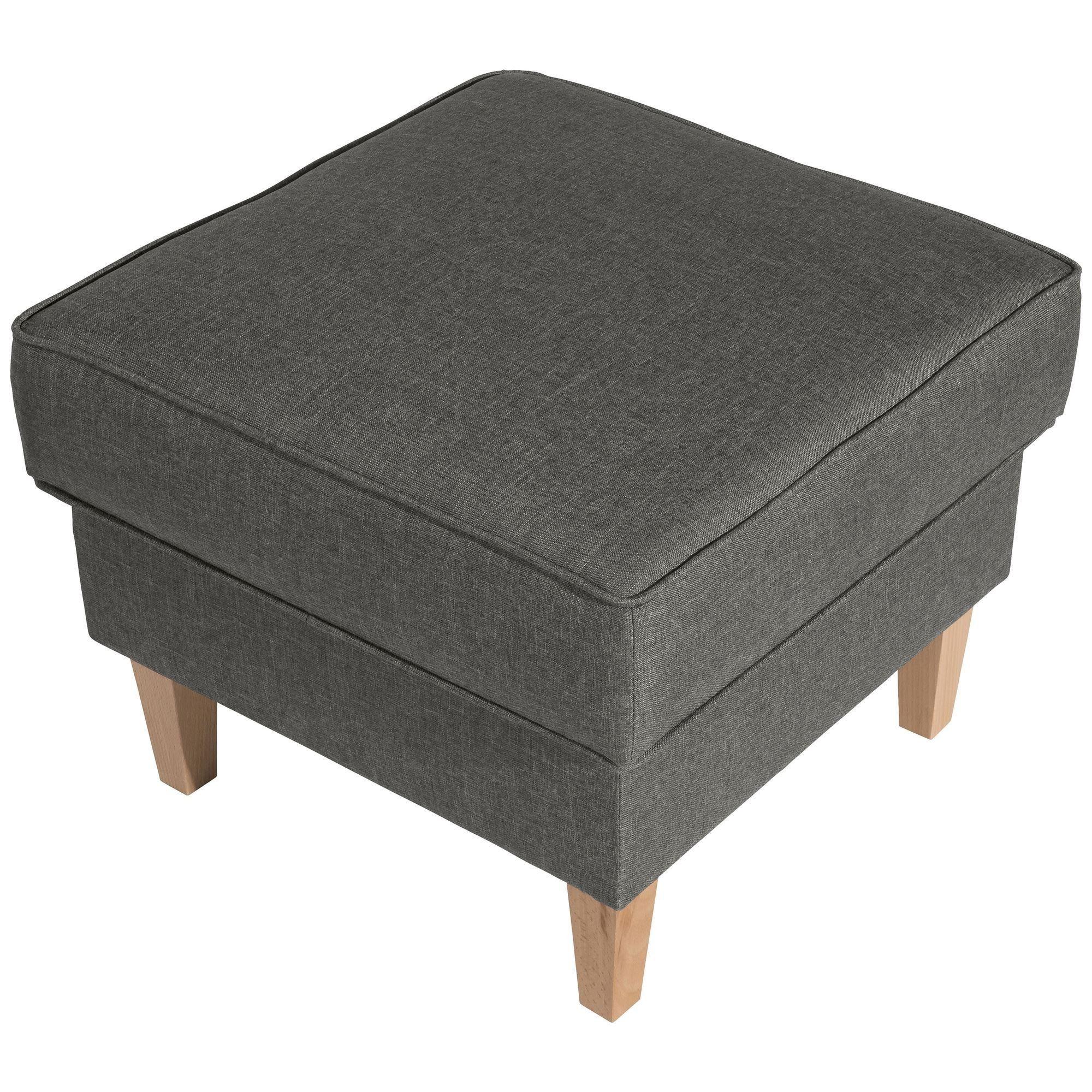 HOCKER Karlen Bezug Flachgewebe Buche natur / hellgrau - Buchefarben/Hellgrau, Kunststoff (53/45/53cm) - 58aufmkessel