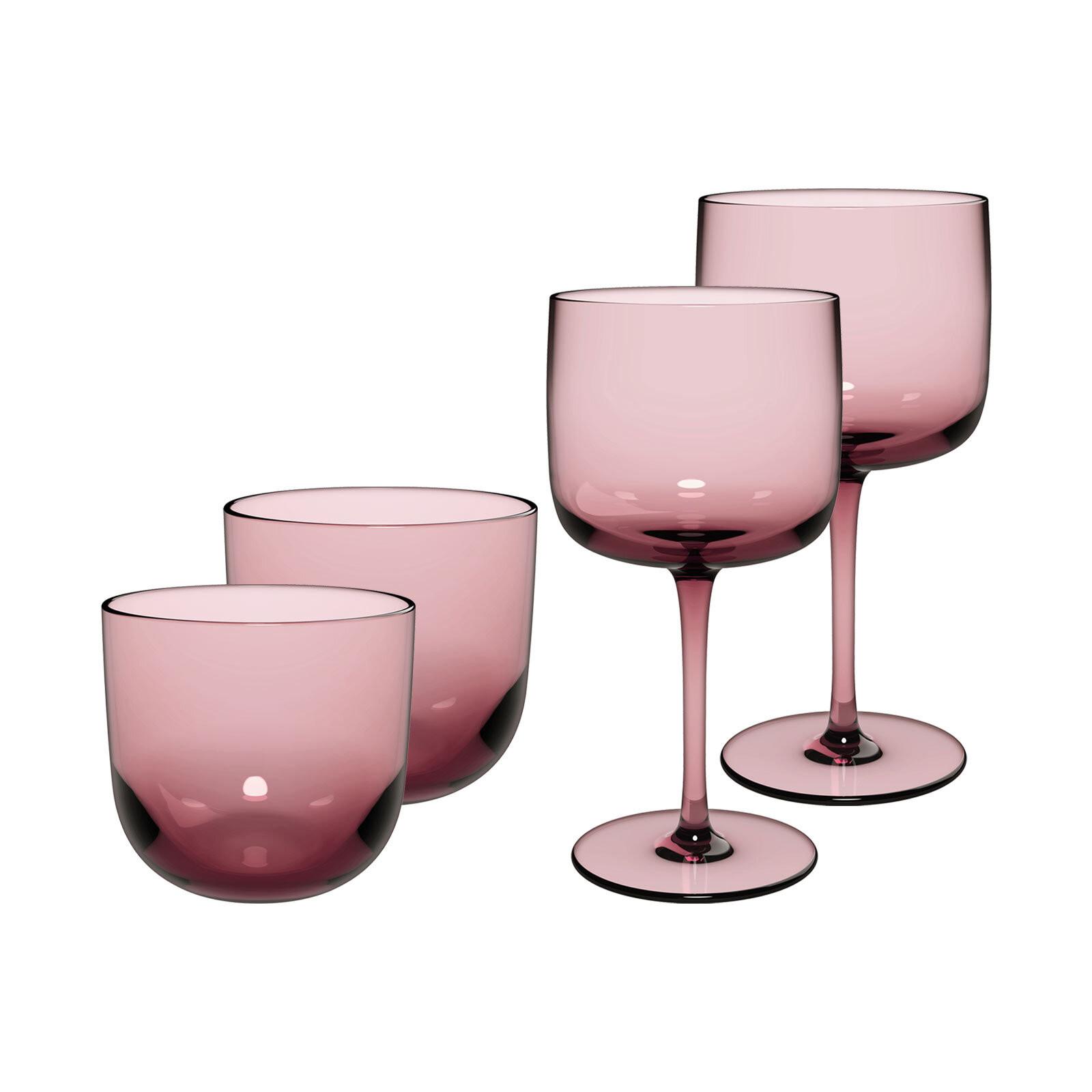 WEIN- UND WASSERGLÄSER Like Glass Grape 4-tlg. - Pink, Glas - like.Villeroy & Boch