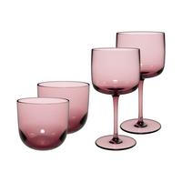 WEIN- UND WASSERGLÄSER Like Glass Grape 4-tlg. - Pink, Glas - like.Villeroy & Boch
