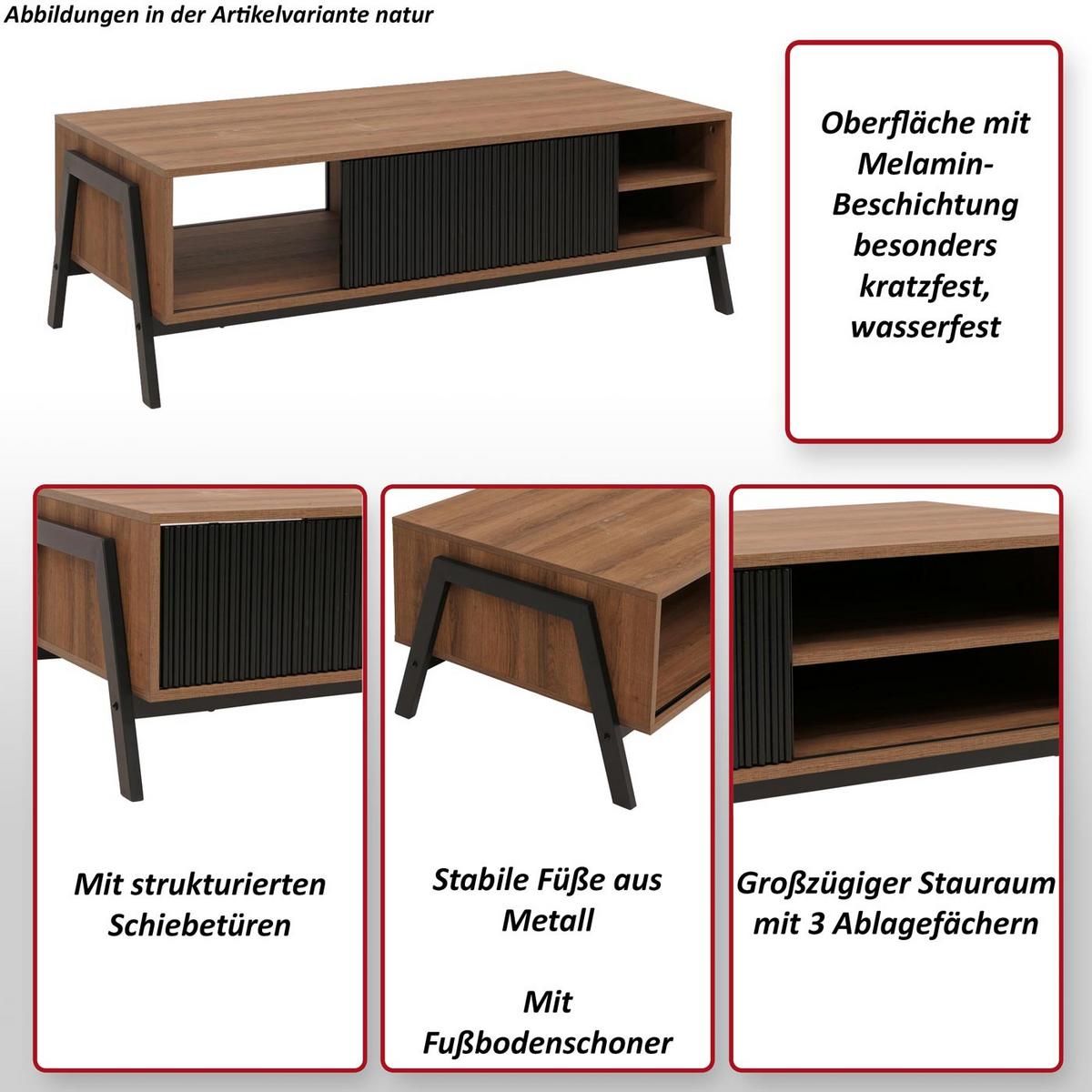COUCHTISCH Beige - Beige, Holzwerkstoff (60/120/42cm) - MCW