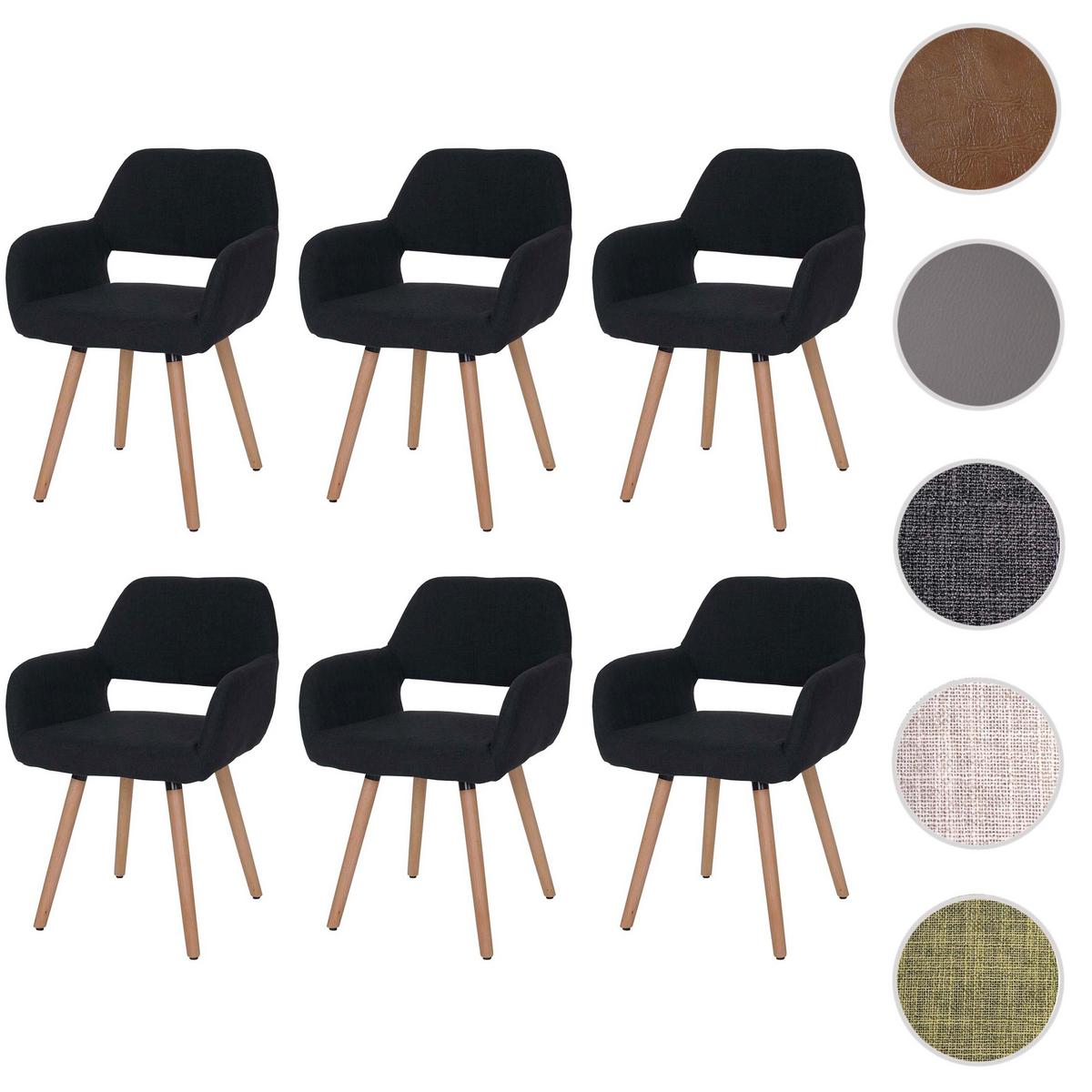 ESSZIMMERSTUHL Schwarz, Grau 6er-Set - Schwarz/Grau, Holz (56/78/57cm) - MCW