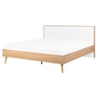 BETT mit Lattenrost 160x200 cm Heller Holzfarbton Serris - Hellbraun, Holzwerkstoff (160/200cm) - Beliani