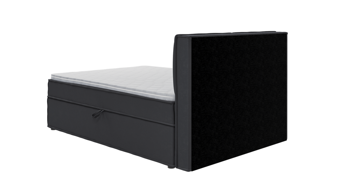 BOXBETT Eclipse 140/200 cm Graphit Luxusmicrofaser - Graphitfarben/Schwarz, Holz/Kunststoff (140/200cm) - S-Style Möbel