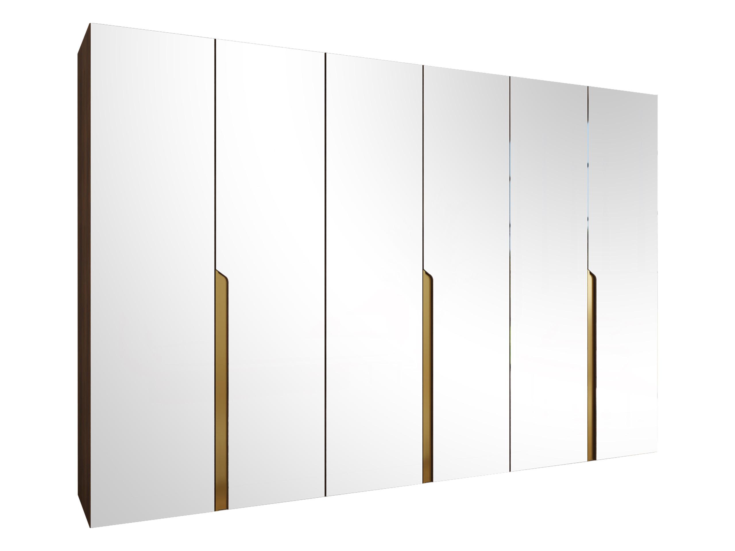 DREHTÜRENSCHRANK Mila III 300 - Goldfarben/Nussbaumfarben, Holzwerkstoff/Kunststoff (300/202/52cm) - MIRJAN24