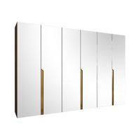 DREHTÜRENSCHRANK Mila III 300 - Goldfarben/Nussbaumfarben, Holzwerkstoff/Kunststoff (300/202/52cm) - MIRJAN24