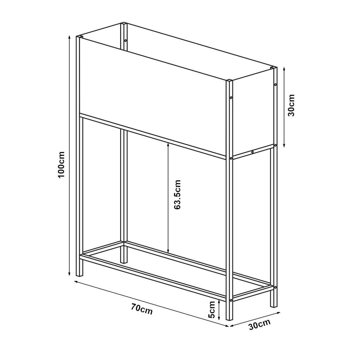 PFLANZENSTÄNDER Porsgrunn - Schwarz, Metall (70/100/30cm) - [en.casa]