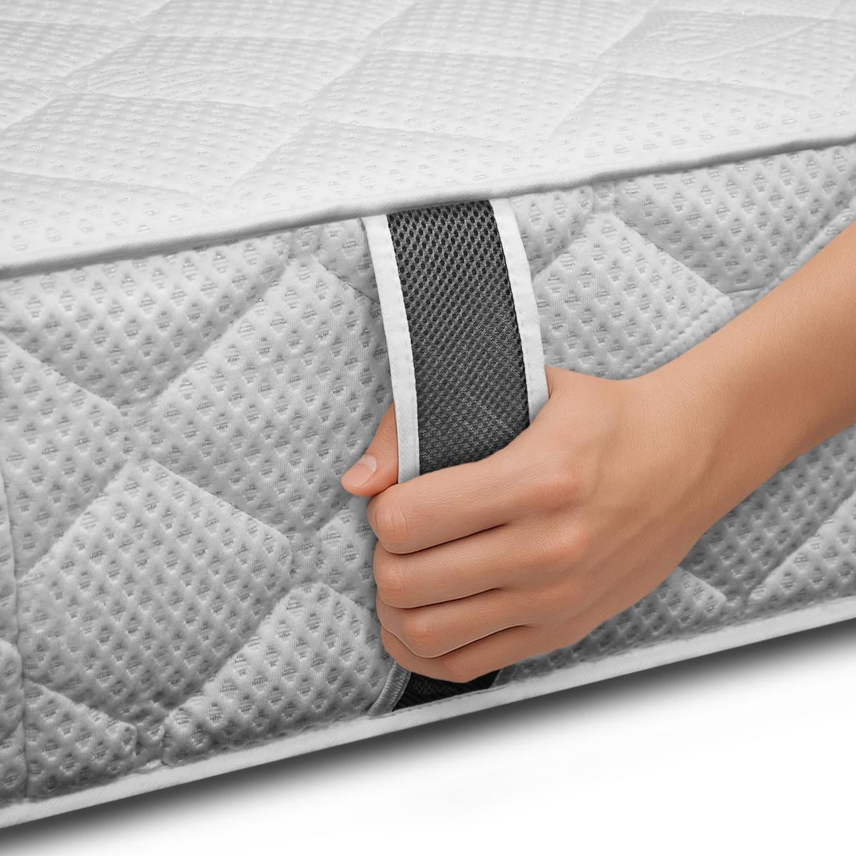 WENDEMATRATZE Mediro Flex 23 cm,7-Zone, mit Visco-Schaum, H3/H4, 140x200 - Weiß, Kunststoff (140/200cm) - Beautysofa