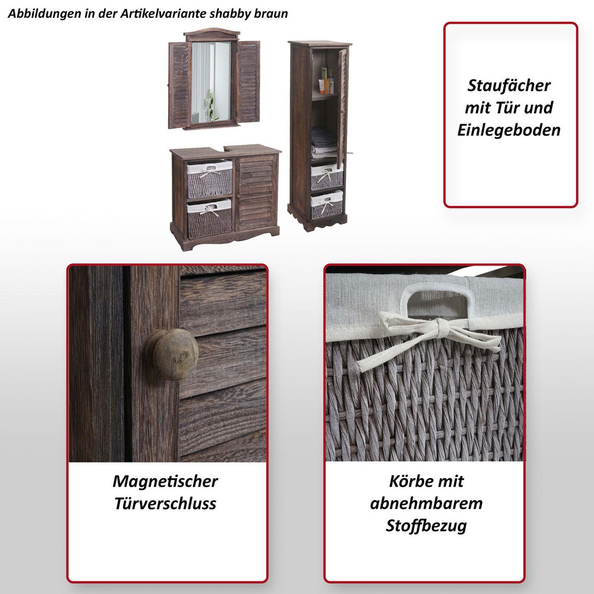 BADEZIMMERSET Cremeweiß - Weiß, Holz (76/120/31cm) - MCW
