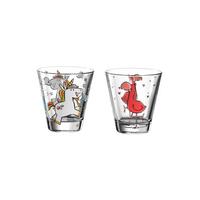 KINDERBECHER Bambini Einhorn & Flamingo 215 ml 2er Set - Pink/Weiß, Glas (0.215L) - Leonardo Living