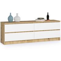 KOMMODE Eiche Artisan, Weiß 55/160/40 - Eiche Artisan/Weiß, Holzwerkstoff (160/55/40cm) - RAUMHIRSCH FURNITURE