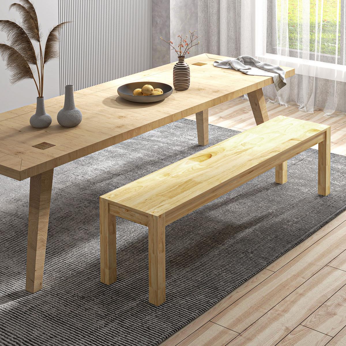 SITZBANK Natur 150 cm - Naturfarben, Holz (150/45/33cm) - HOMCOM