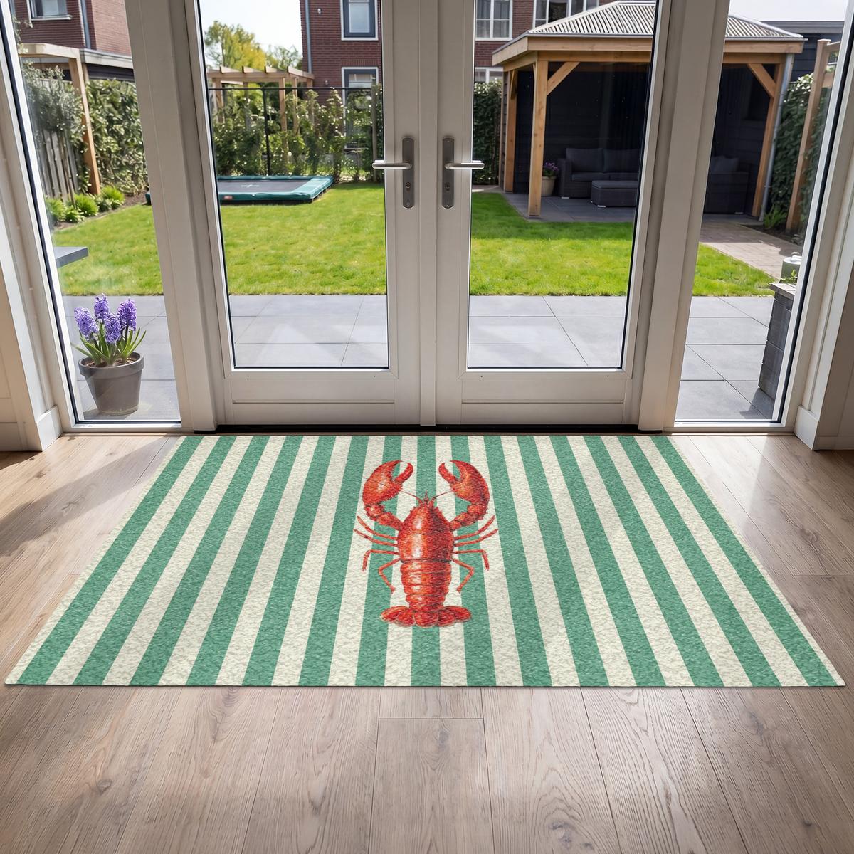 FUSSMATTE Krebs - Streifen - Realistisch - Sommerlich Schmutzmatte 180x120 cm - Multicolor, Kunststoff (180/0.4cm) - MuchoWow