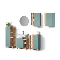 BADMÖBEL-SET Marano Blau-Grau 6 Teile - Blaugrau, Holzwerkstoff (60/65/35cm) - Livinity®
