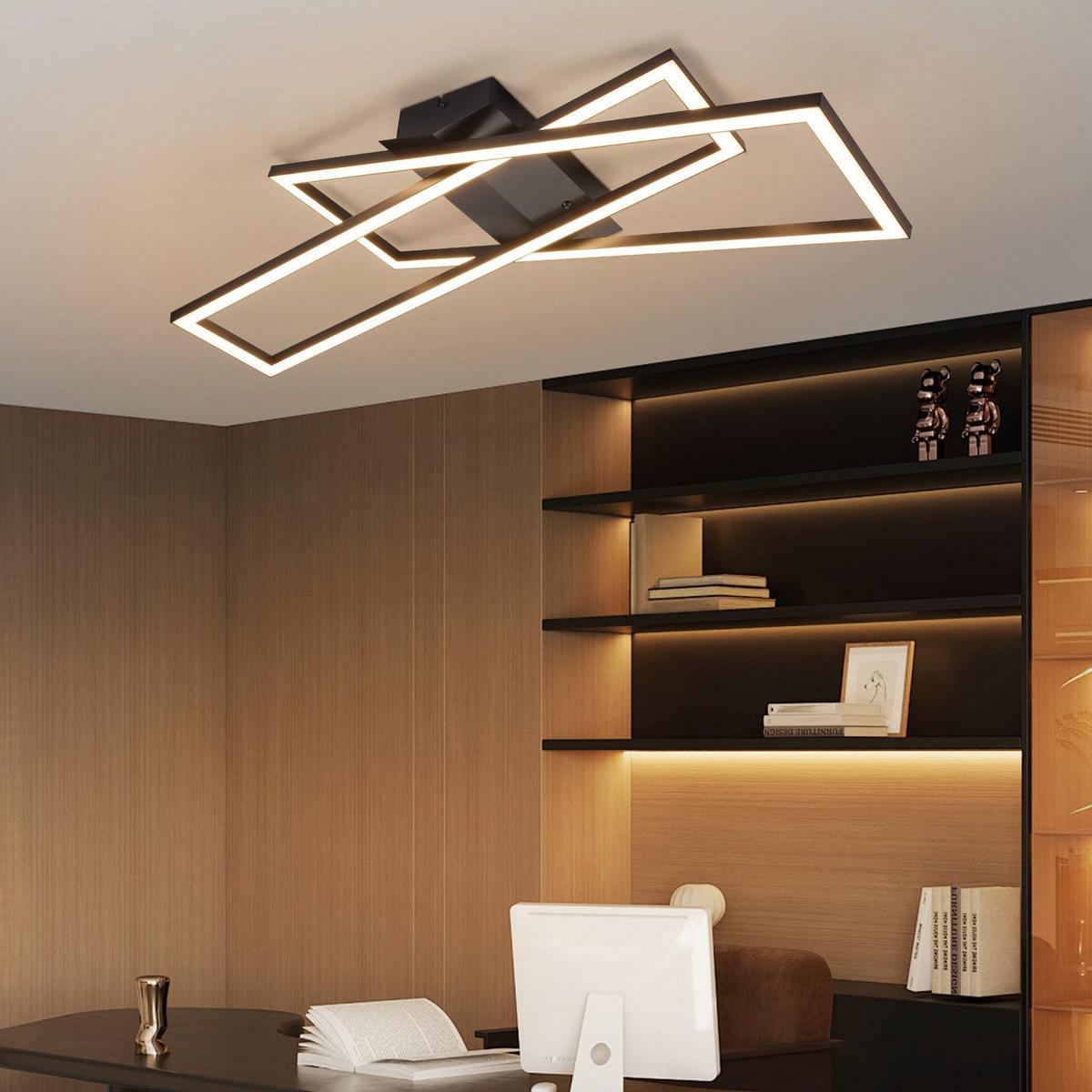 LED-DECKENLEUCHTE Lowry 22/67/13.5cm - Schwarz, Metall (67/22/13.5cm) - Nettlife