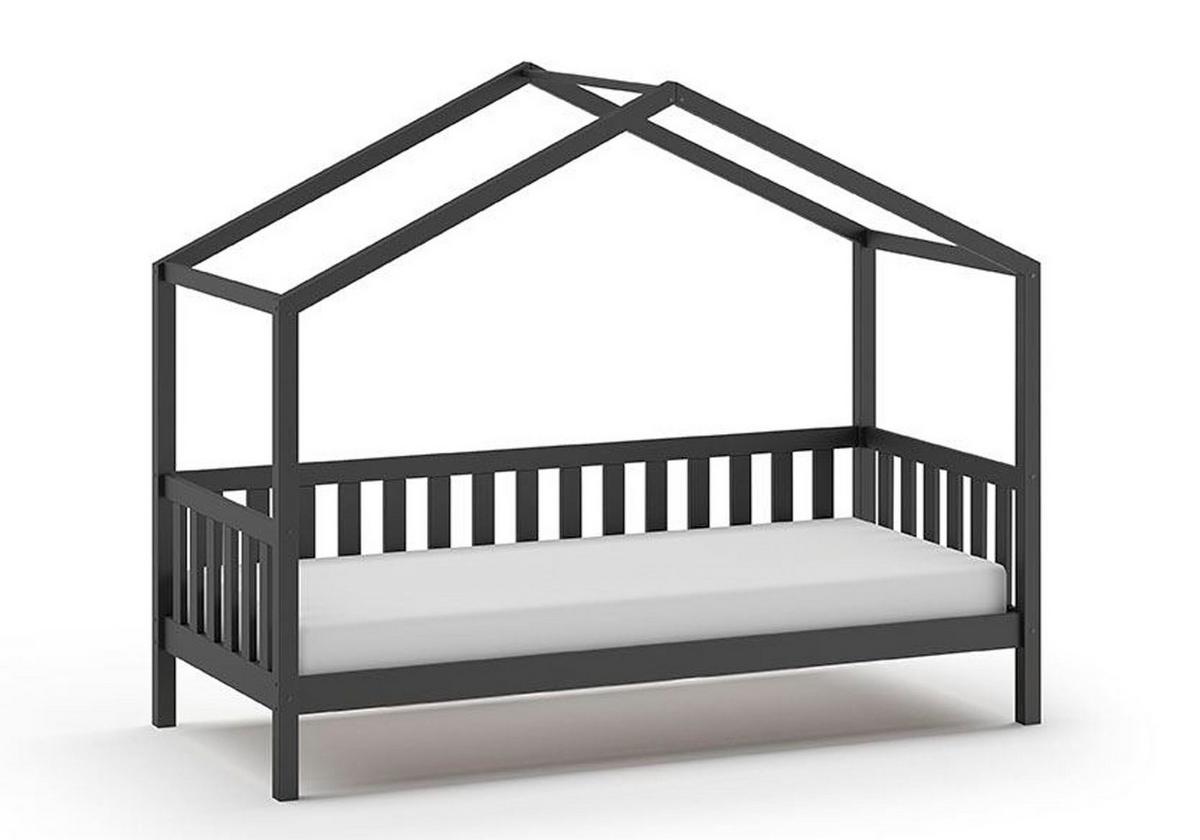 HAUSBETT Kapua 210x170x97 aus Massivholz in Anthrazit - Anthrazit, Holz (90/200cm) - 58aufmkessel