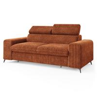 BETTSOFA BENETE Braun Cordstoff mit Schlaffunktion - Braun, Holz/Textil (191/89/92cm) - MASSENO
