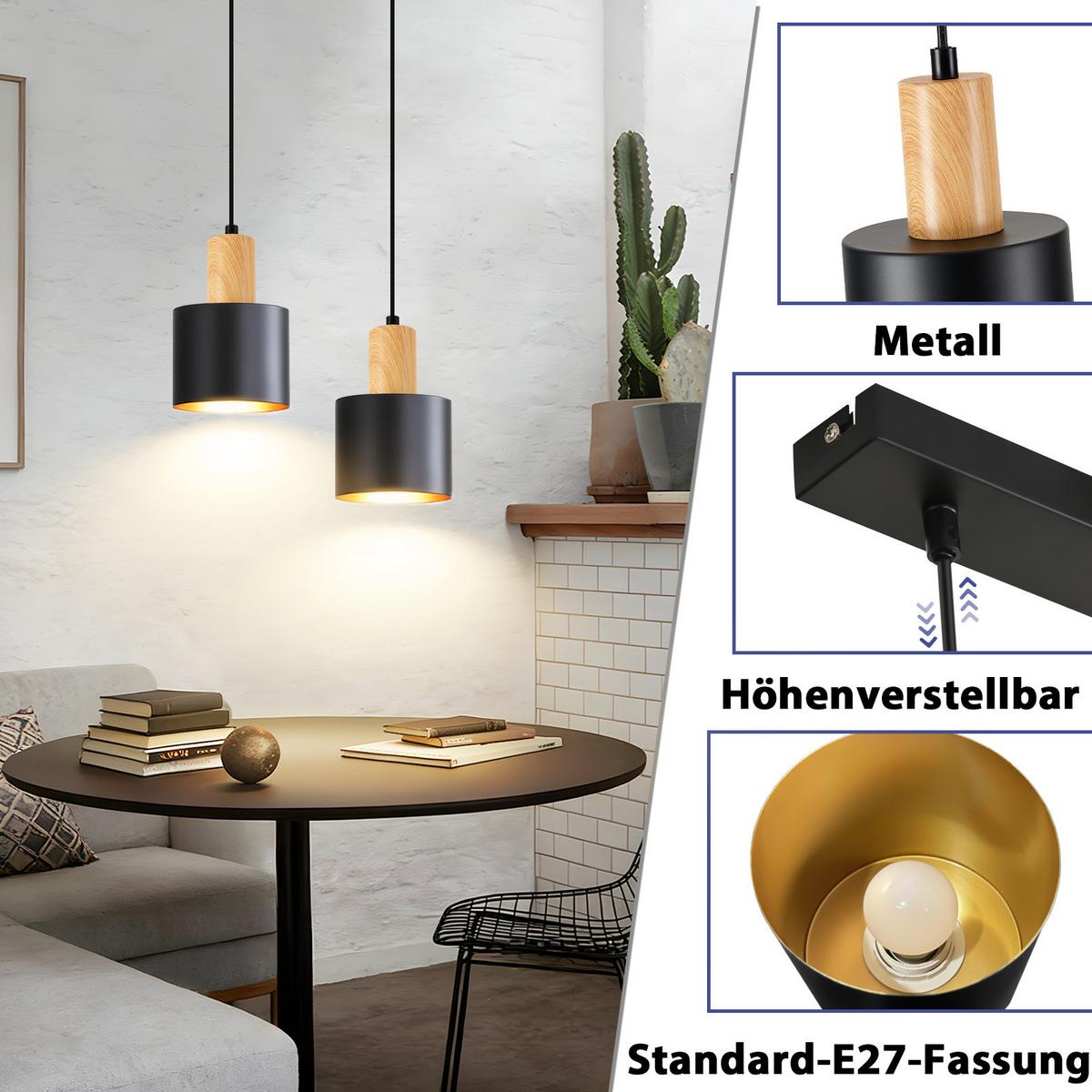 PENDELLEUCHTE Carvel 28/12/173.5 cm - Schwarz, Metall (28/12/173.5cm) - ZMH