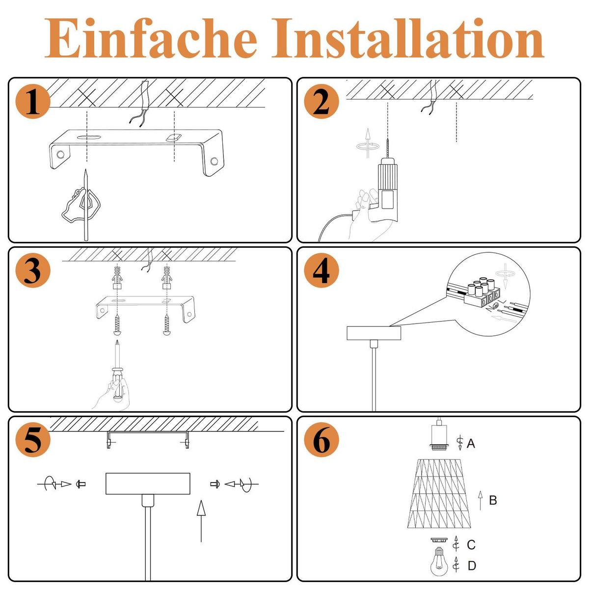 PENDELLEUCHTE AUGSBURG Ⅲ 18/10/120 cm - Schwarz, Metall (18/10/120cm) - Nettlife