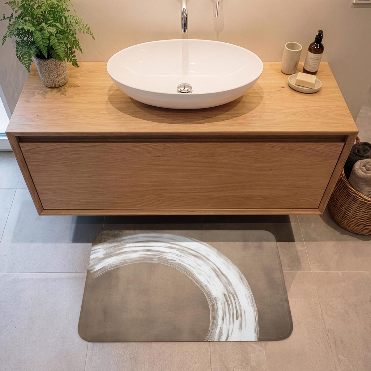BADEMATTE Farbe - Braun - Japandi 80x50 cm - Mokka, Textil (80/50cm) - OnlyWow