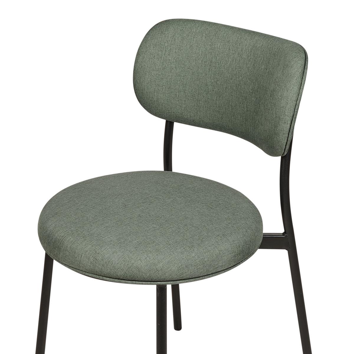 ESSZIMMERSTUHL 2er-Set Stoff dunkelgrün/schwarz Casey - Schwarz/Grün, Textil (43/76/44cm) - Beliani