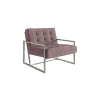 LOUNGESESSEL Duban Rosa Samtstoff - Pink/Silberfarben, Holz/Textil (84/81/89cm) - S-Style Möbel