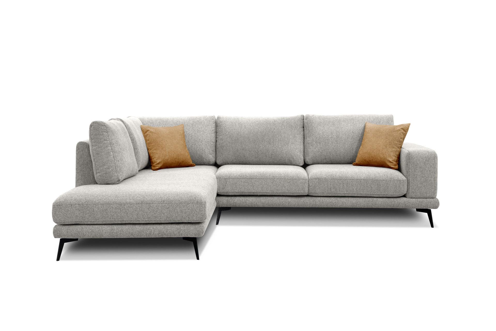 ECKSOFA MEDIOLANE 5-Sitzer, hellgrau - Hellgrau, Holzwerkstoff/Textil (219/282cm) - Wozimo