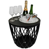 4-IN-1 LOUNGETISCH MIT EDELSTAHL-KÜHLER Dubai schwarz 45 cm - Schwarz, Kunststoff/Metall (45/45/45cm) - COOTAB Cooler Table