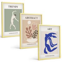 BILDER SET 3er Set - 40x60 cm Goldrahmen - Matisses stilvolle Pflanzenfiguren - Goldfarben, Kunststoff (40/60cm) - TULUP
