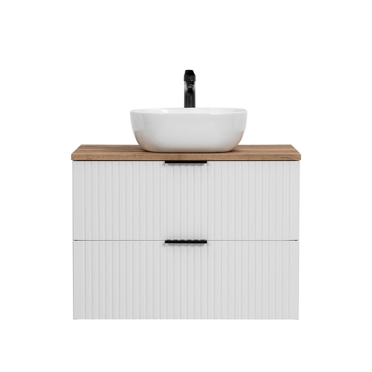 WASCHTISCH 80.6cm Adriel Weiß - Weiß, Holzwerkstoff (80.6/59/46cm) - Petits-meubles