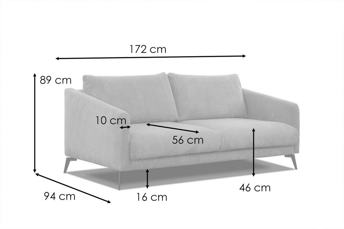SOFA VILT 2,5-Sitzer, hellgrau - Hellgrau/Schwarz, Holzwerkstoff/Textil (202/89/94cm) - Wozimo