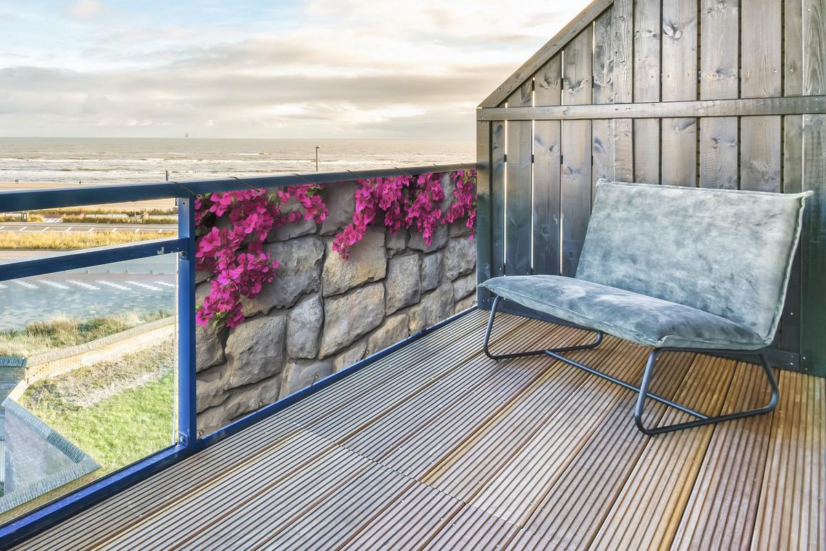 BALKON-SICHTSCHUTZ Bougainvillea - Steinmauer - Rosa Witterungsbeständig 200x90 cm - Magenta, Kunststoff (200/90cm) - MuchoWow