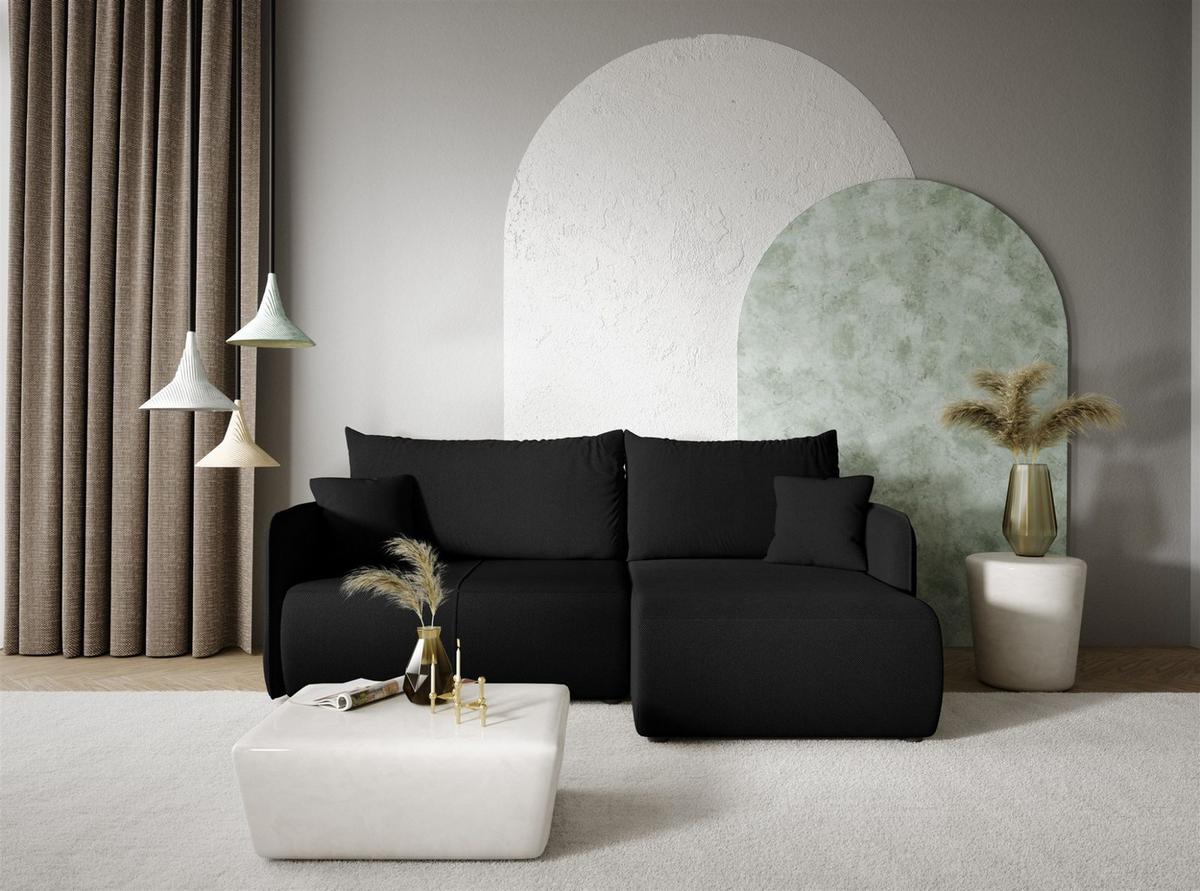 ECKSOFA Calgary - Schwarz, Holzwerkstoff/Textil (207/148cm) - Fun Möbel