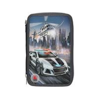 3-FACH FEDERTASCHE LED Monster Cars schwarz-bunt 7,5 x 13 x 20 cm - Multicolor/Schwarz, Kunststoff (13/20/7.5cm) - Depesche Germany