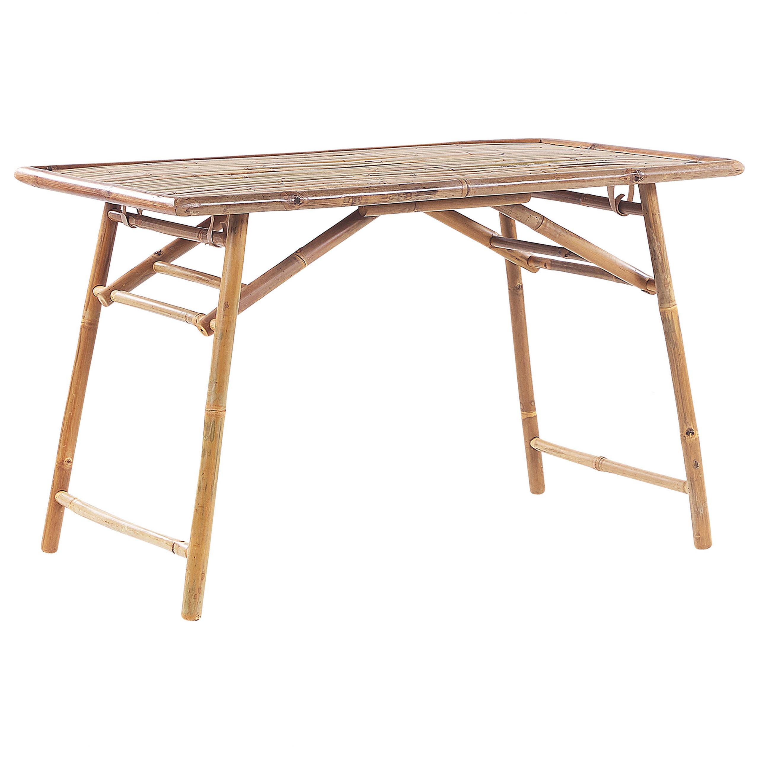 GARTENTISCH Massivholz Heller Holzfarbton Molise - Hellbraun, Holz (120/69/74cm) - Beliani