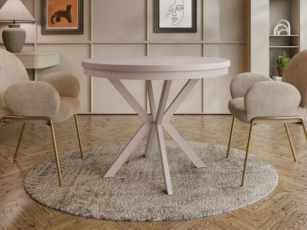 ESSTISCH ausziehbar Edder Cashmere 90 - Kaschmir, Holzwerkstoff/Metall (90/90/76cm) - MIRJAN24