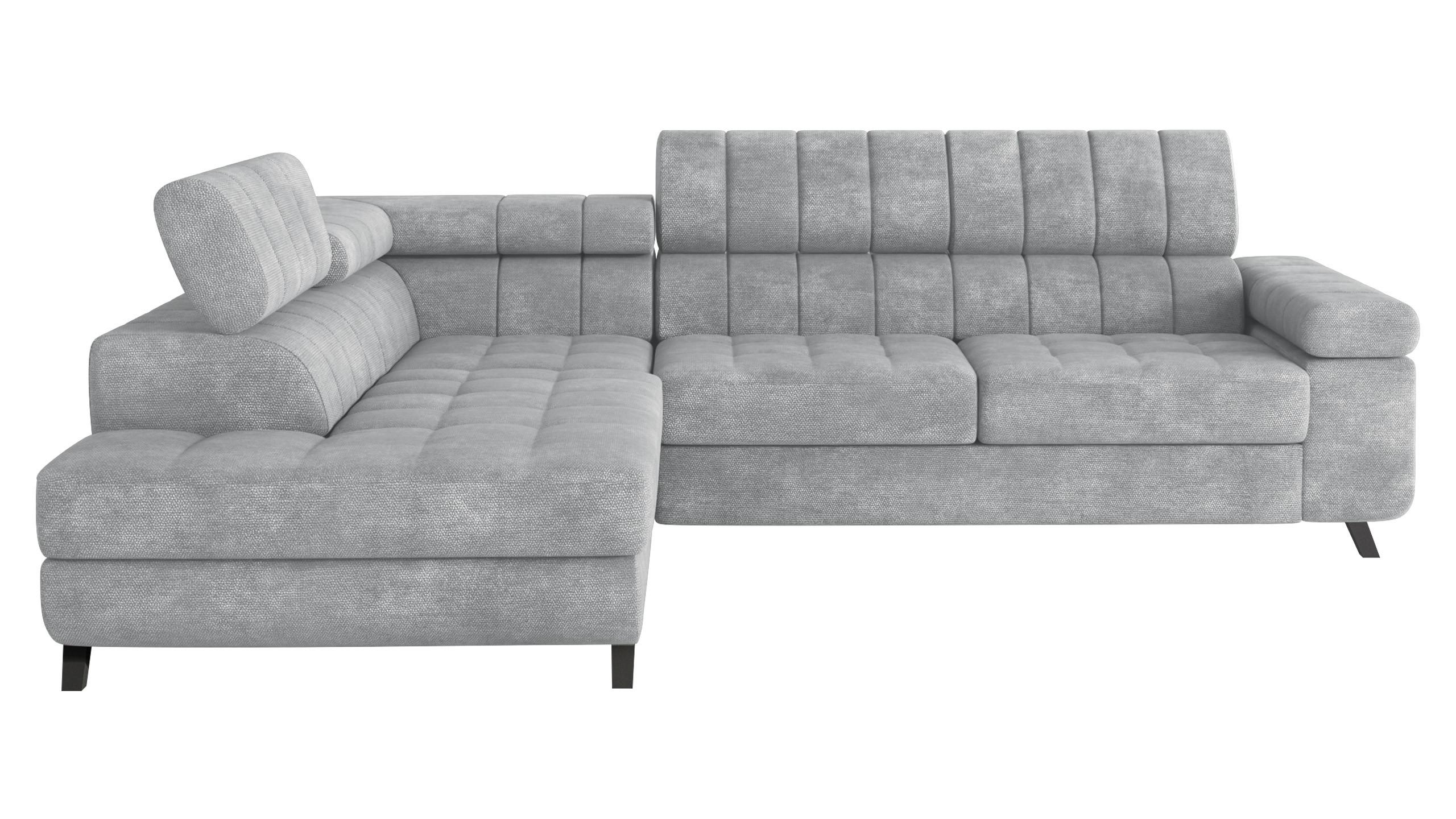 ECKSOFA Nord, Seite: Links - Silberfarben/Schwarz, Holz/Textil (264/203cm) - MIRJAN24