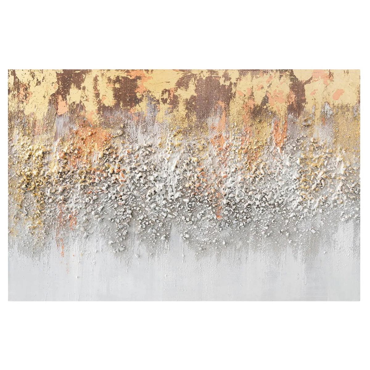 ACRYLBILD HANDGEMALT 90/60 cm - Weiß/Grau, Holz/Textil (90/60cm) - KUNSTLOFT