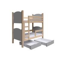 ETAGENBETT LEONE mit Bettkasten 80x180 cm Kieferfarben - Kieferfarben/Grau, Holz (80/180cm) - MASSENO