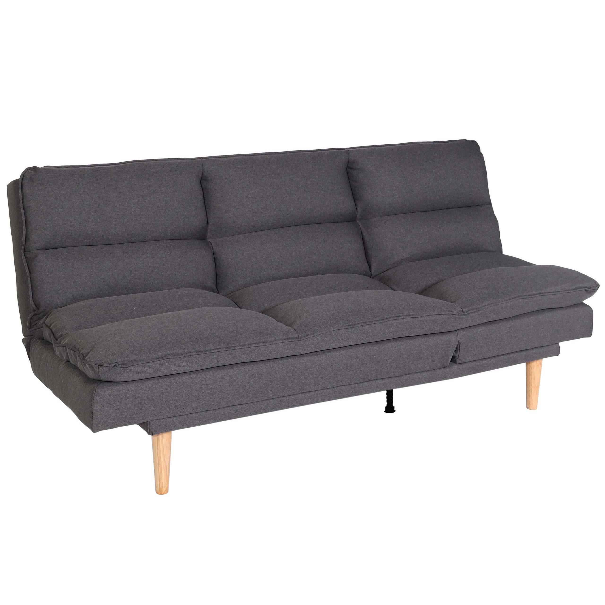 SCHLAFSOFA Grau - Dunkelgrau/Grau, Textil (180/90/110cm) - MCW