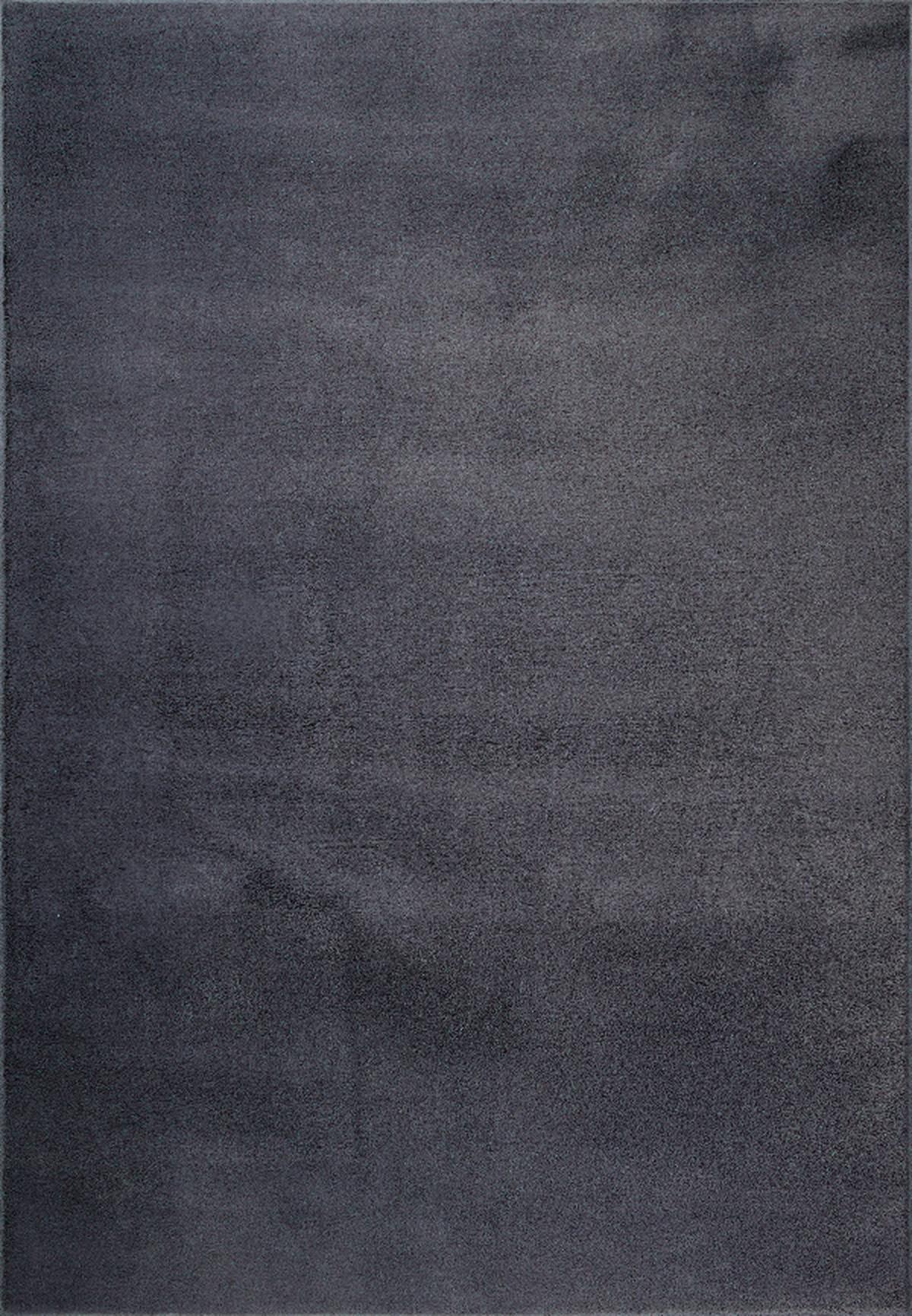 KURZFLORTEPPICH Antirutsch Uni DOUBS Polyester Anthrazit 140 x 200 cm - Anthrazit, Textil (140/200cm) - KADIMA DESIGN