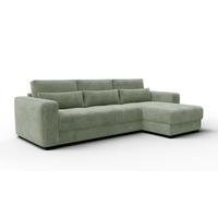 ECKSOFA OLI 4-Sitzer rechts, salbeigrün - Salbeigrün, Holz/Textil (295/172cm) - Wozimo