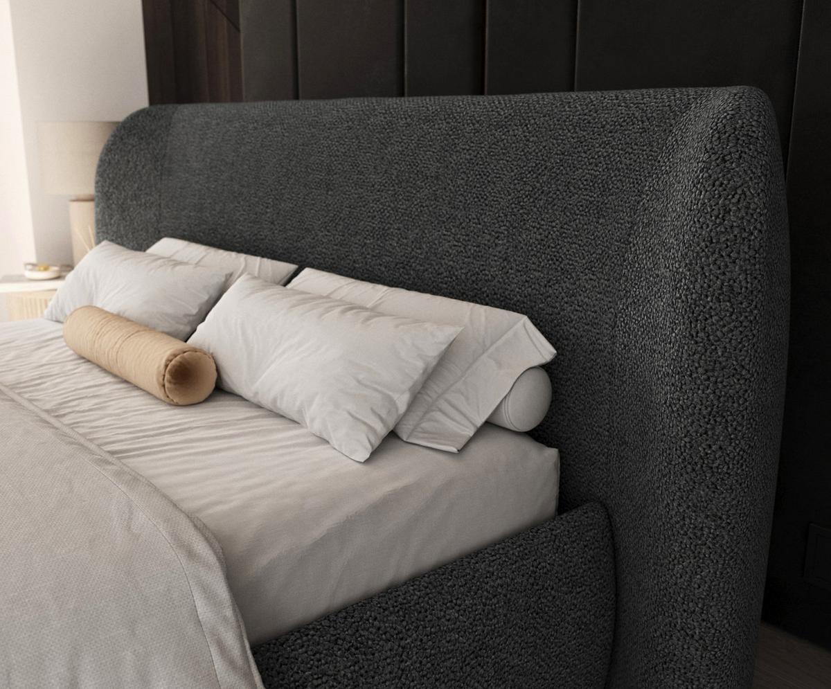 POLSTERBETT Bellano mit Stauraum 200/200 cm Anthrazit im Bubble Stoff - Anthrazit/Schwarz, Holz/Holzwerkstoff (200/200cm) - AltaBeds