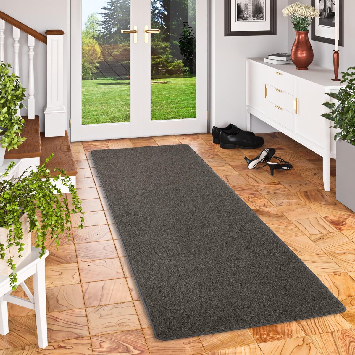 TREND VELOURS LÄUFER TEPPICH JOY - Dunkelbraun, Textil (100/200cm) - Snapstyle