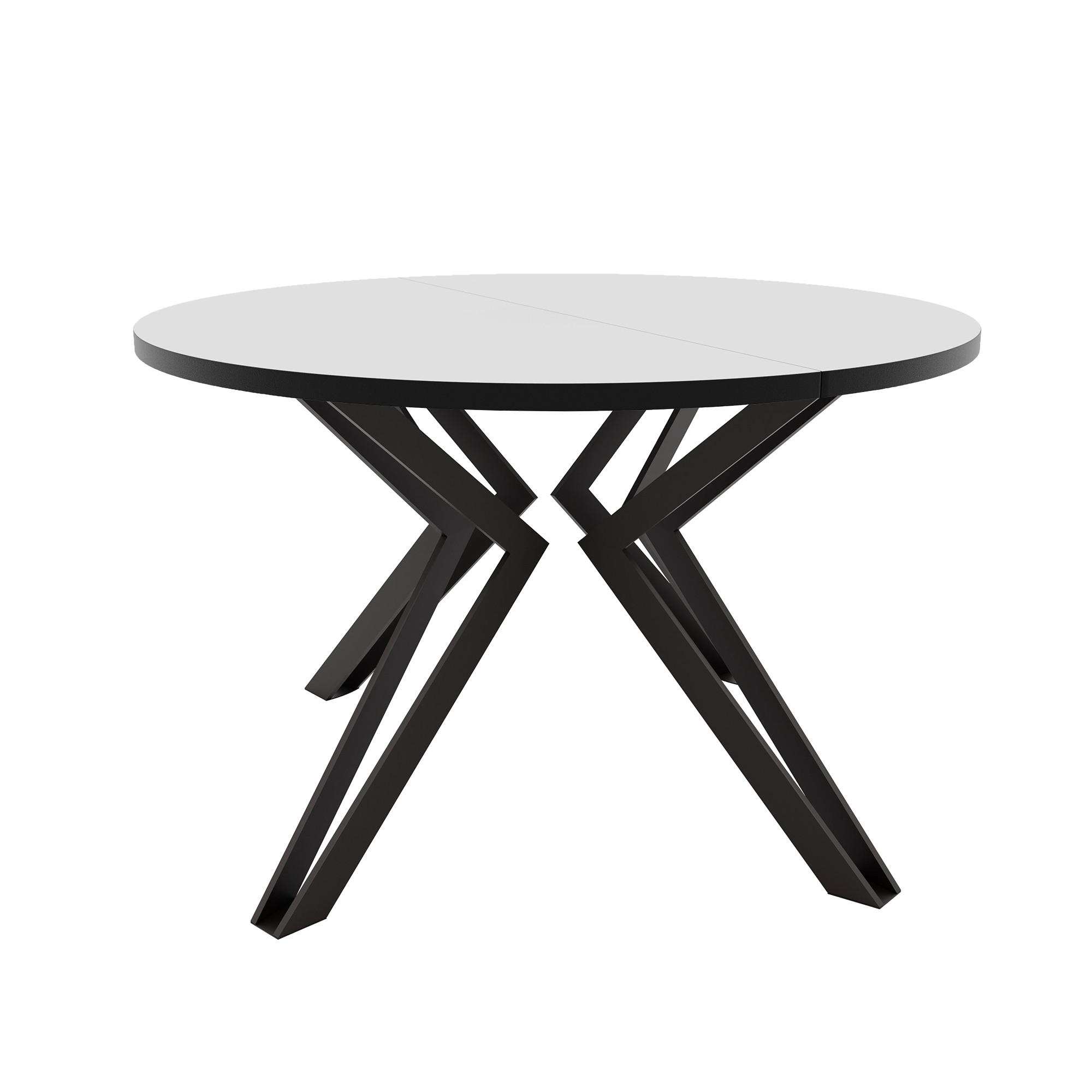 ESSTISCH ausziehbar aus MDF, Weiß - Schwarz/Weiß, Holzwerkstoff (100/100/76cm) - Idohome