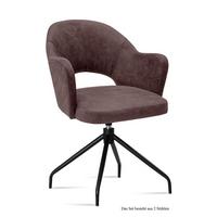 ARMLEHNSTUHL drehbar (2er-Set) Dorcas 59x87x61 Schwarz/Braun - Schwarz/Braun, Kunststoff (61/87/59cm) - 58aufmkessel